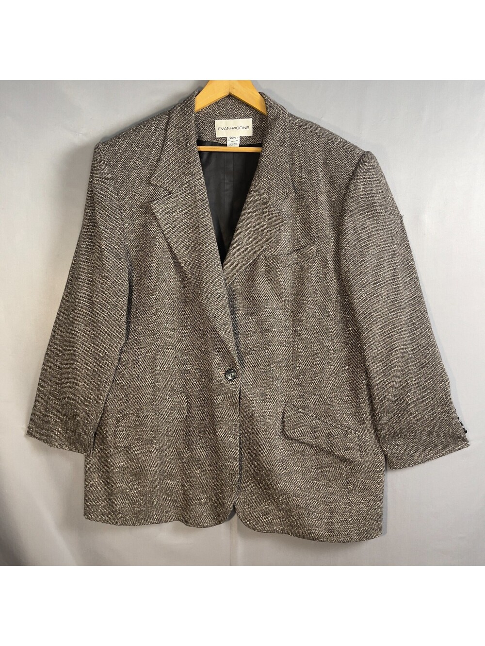 Vintage Evan-Picone Wool Silk Tweed Blazer USA 20W